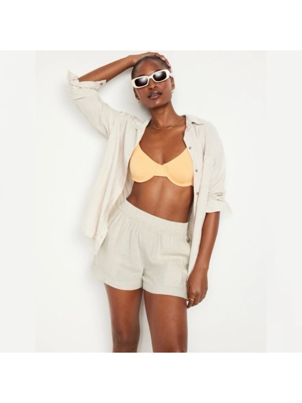NEW Old Navy Linen Shorts 2XL Tan